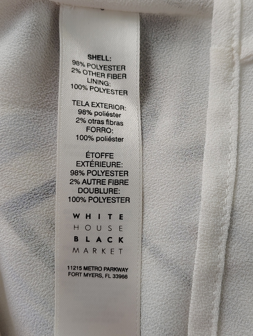 WHBM Womens 0 XS White Blue Sleeveless Layered Lined Abstract Blouse NWT Breezy - Picture 3 of 5